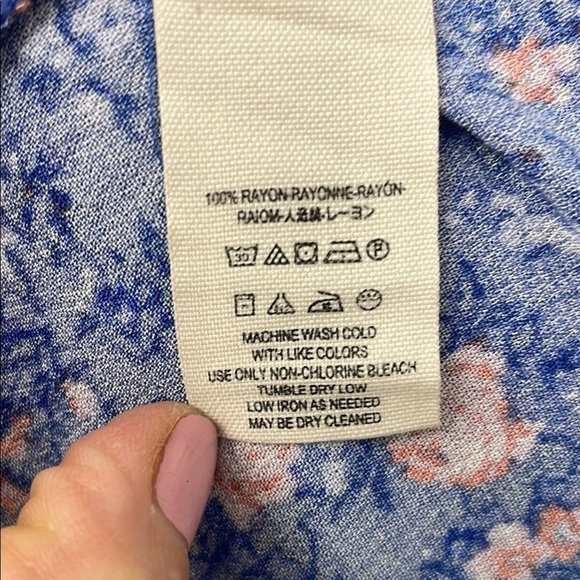 Free People Wild Flower Fields Bohemian Blouse / Tunic Long Sleeve Button Front - Picture 15 of 15